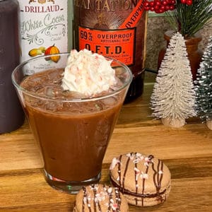 a festive spiced rum holiday cocktail