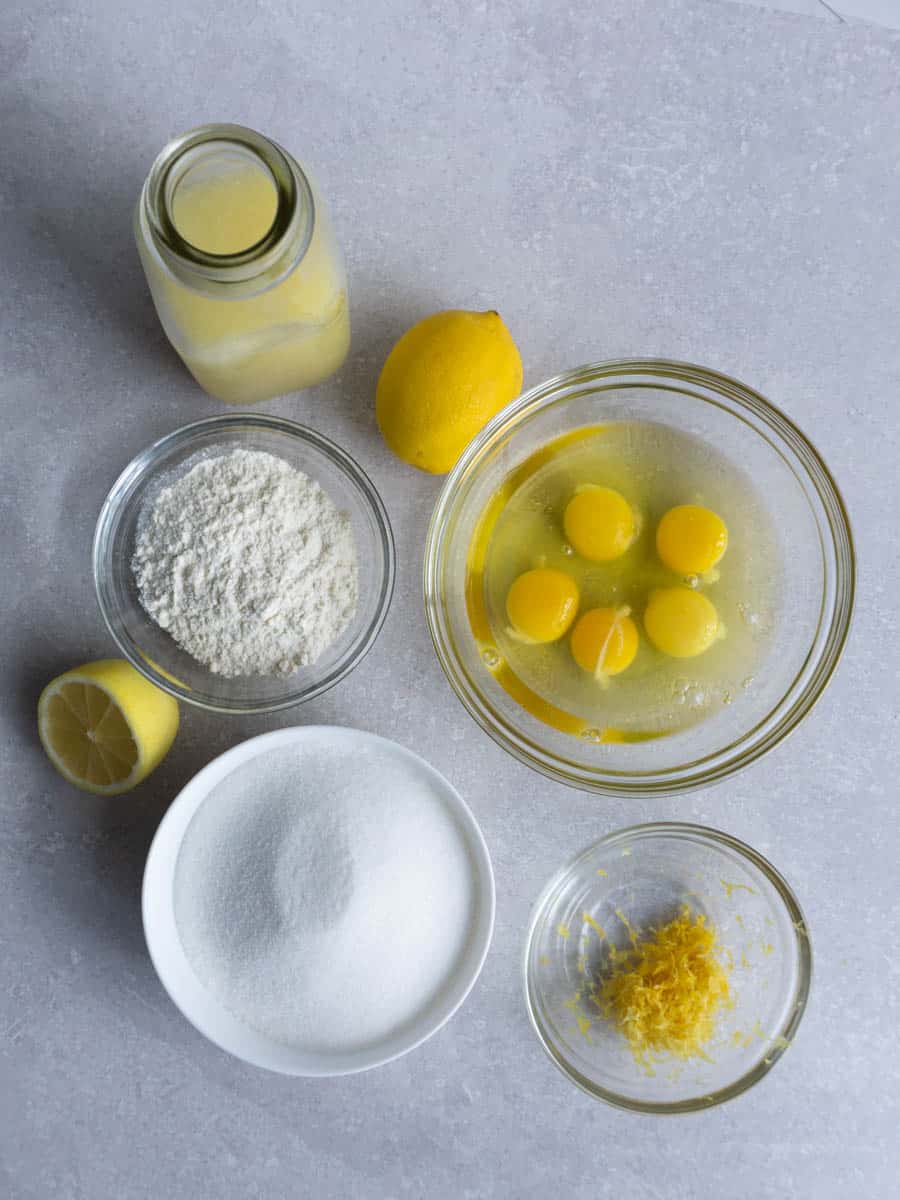 filling ingredients for strawberry lemon bars
