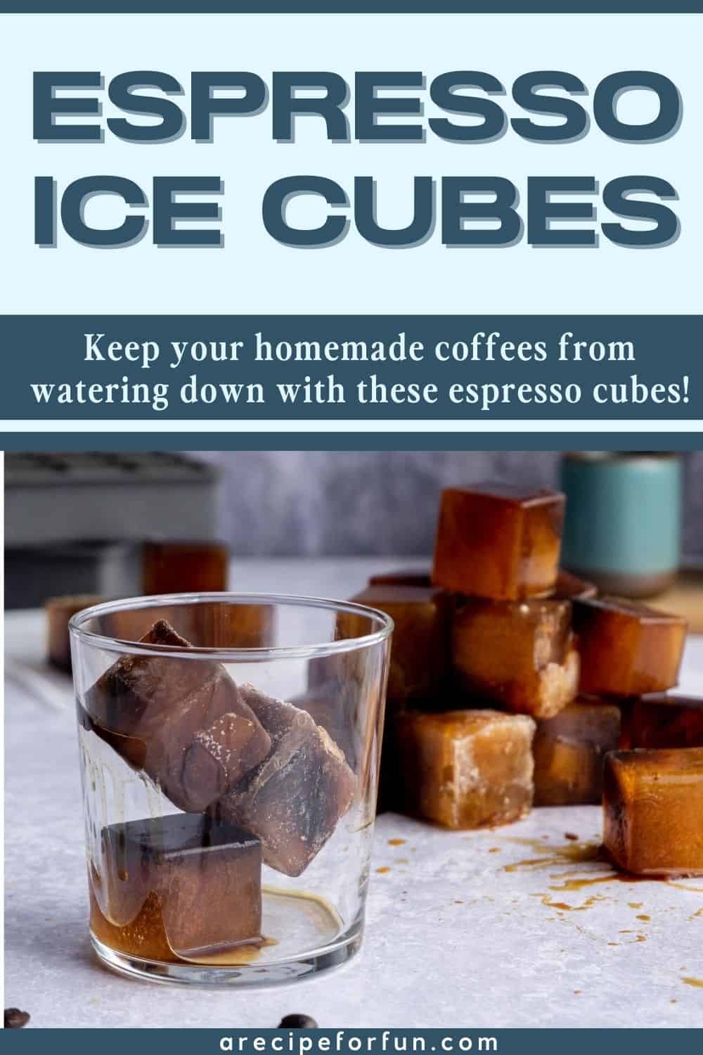 Pinterest Pin for espresso ice cubes.