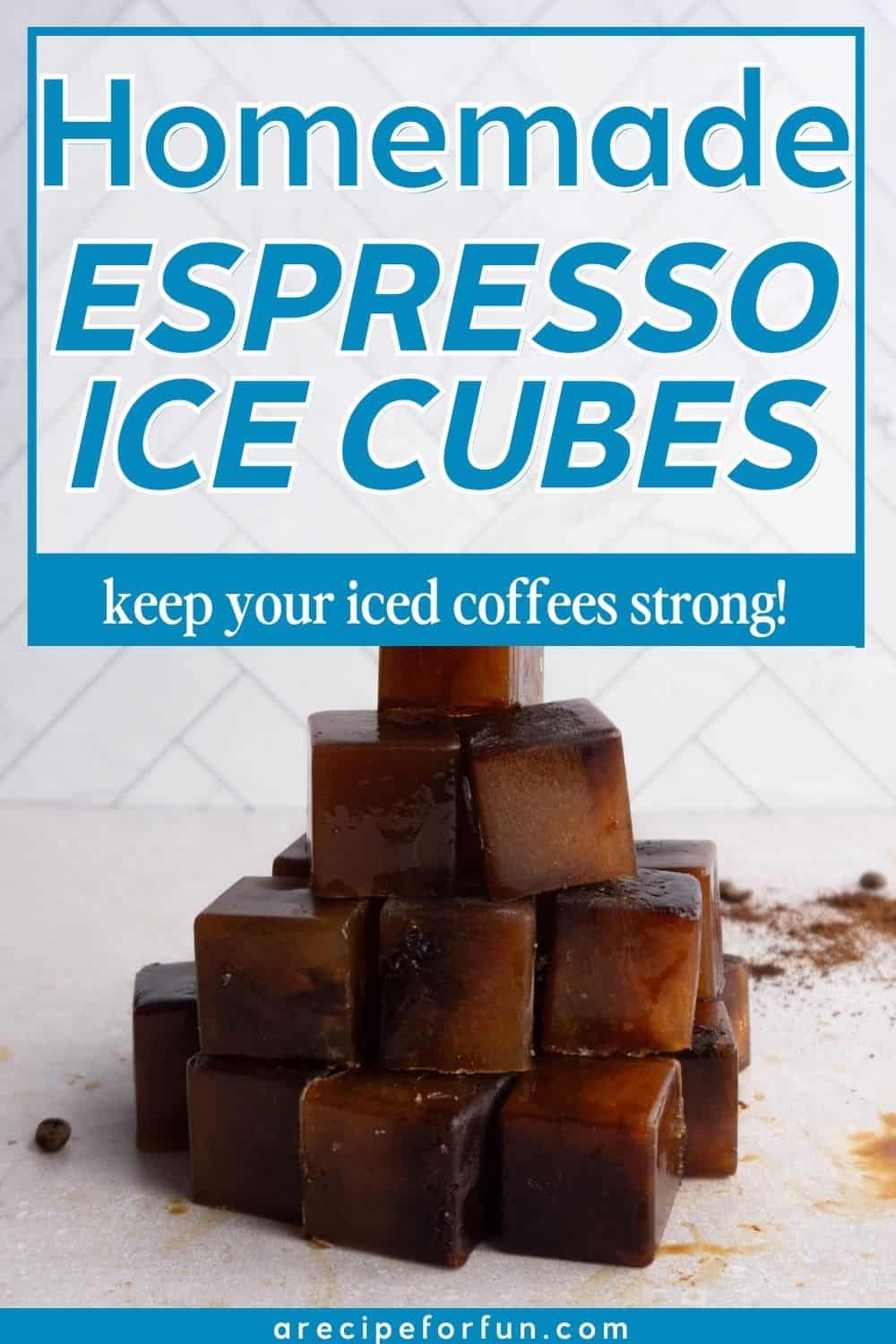 Pinterest Pin for espresso ice cubes.