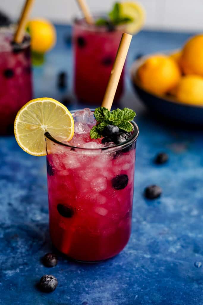 Blueberry Lemonade with Blueberry Syrup (Pitcher + Single Serving)