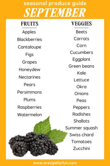 What is in Season in September? Autumn Produce Guide - A Recipe For Fun