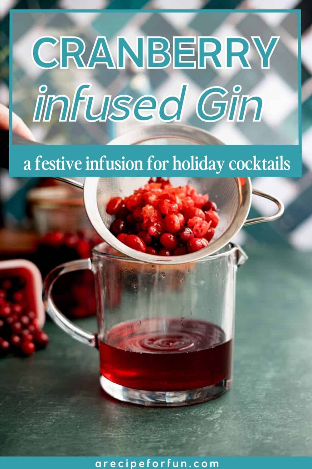 Pinterest Pin for a post about a recipe for a cranberry gin recipe.