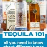 Pinterest Pin for a post about the different kinds and varieties of Mezcal and Tequila.